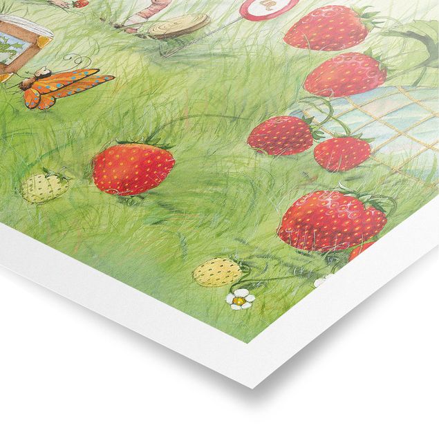 quadros para parede Little Strawberry Strawberry Fairy- With Worm Home