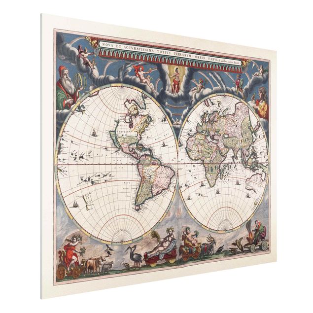 decoraçoes cozinha Historic World Map Nova Et Accuratissima Of 1664
