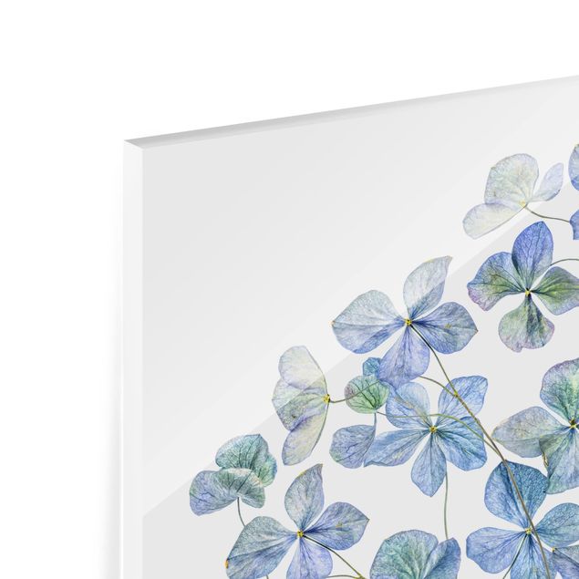 Painel anti-salpicos de cozinha Blue Hydrangea Flowers