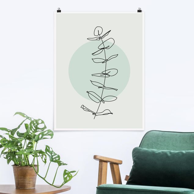 Posters flores Branch Geometry Circle Line Art