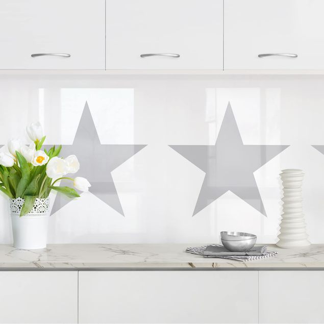 decoraçao cozinha Large Grey Stars On White