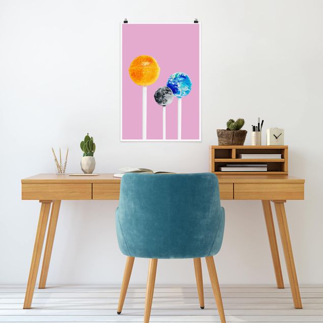 Quadros famosos Lollipops With Planets