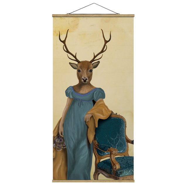 Quadros barrocos Animal Portrait - Deer Lady