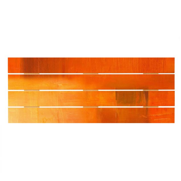 quadro de madeira para parede Composition In Orange And Brown 03