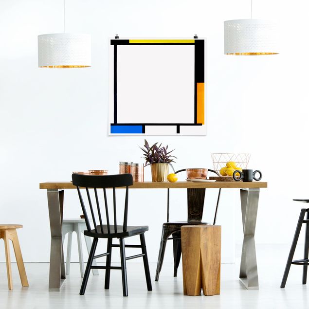 decoraçao para parede de cozinha Piet Mondrian - Composition II