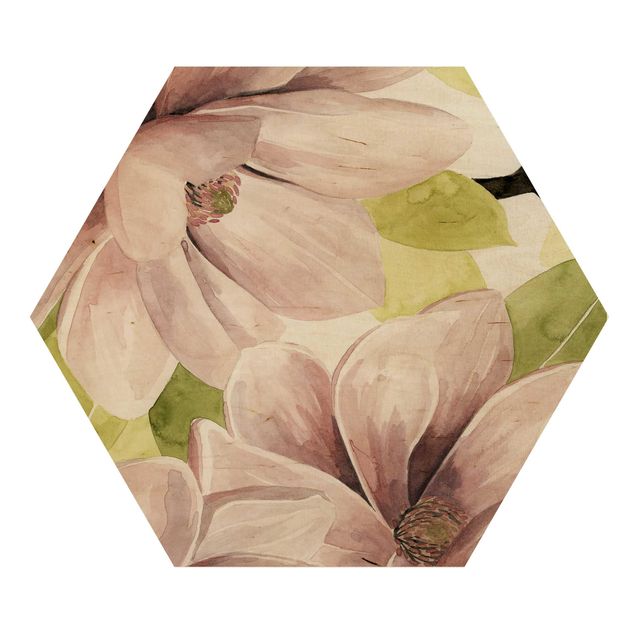 Quadros hexagonais Magnolia Blushing II