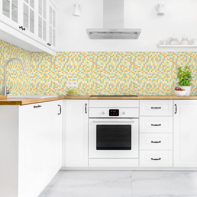 Backsplash de cozinha imitação azulejos Mosaic Tiles Summer Set