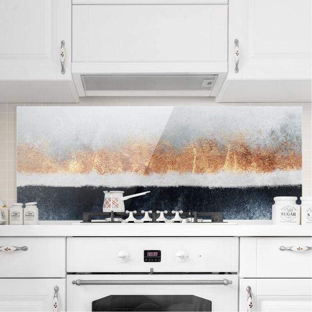 decoraçao para parede de cozinha Golden Horizon Watercolor