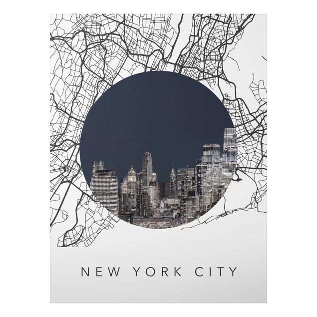 Quadros Nova Iorque Map Collage New York City