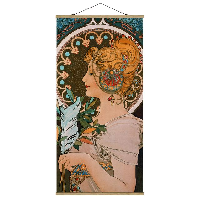 Quadros penas Alfons Mucha - The Feather