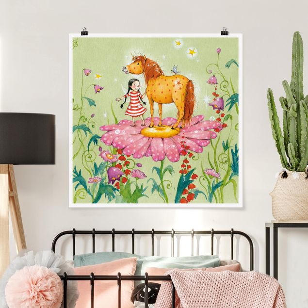 Posters animais The Magic Pony On The Flower