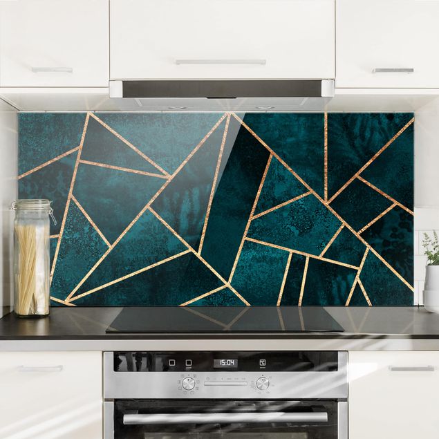 decoraçao para parede de cozinha Dark Turquoise With Gold