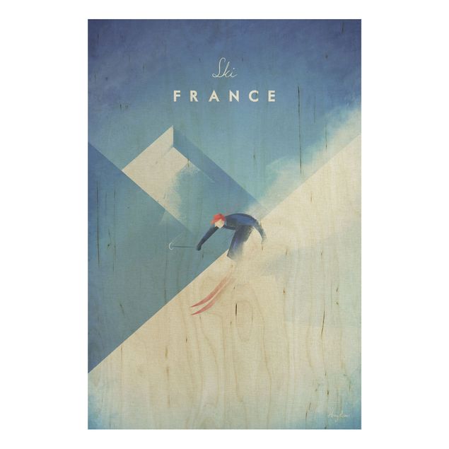 Quadros em madeira paisagens Travel Poster - Ski In France