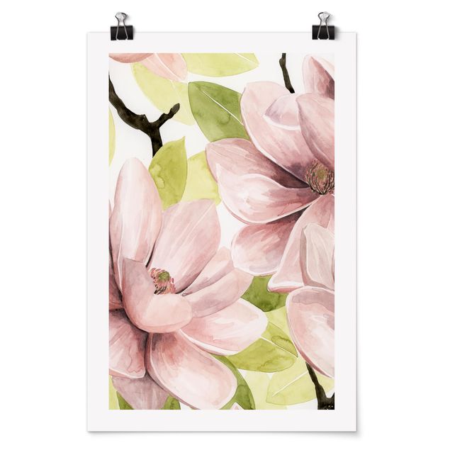 quadros de flores Magnolia Blushing II