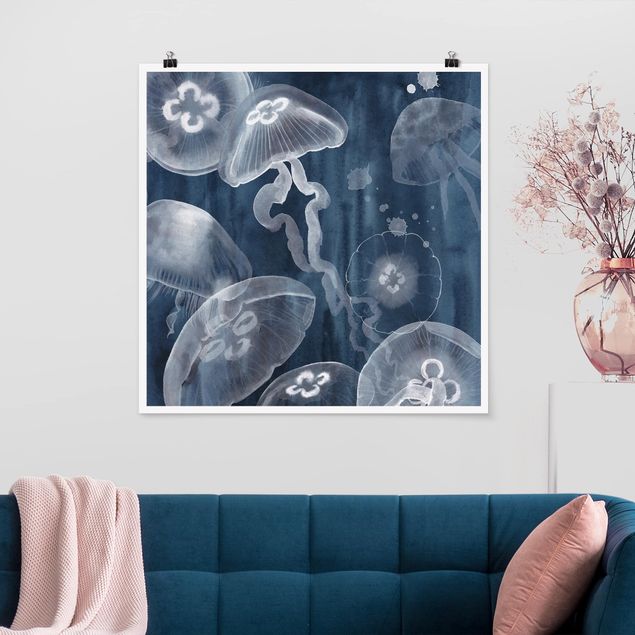 Posters animais Moon Jellyfish I