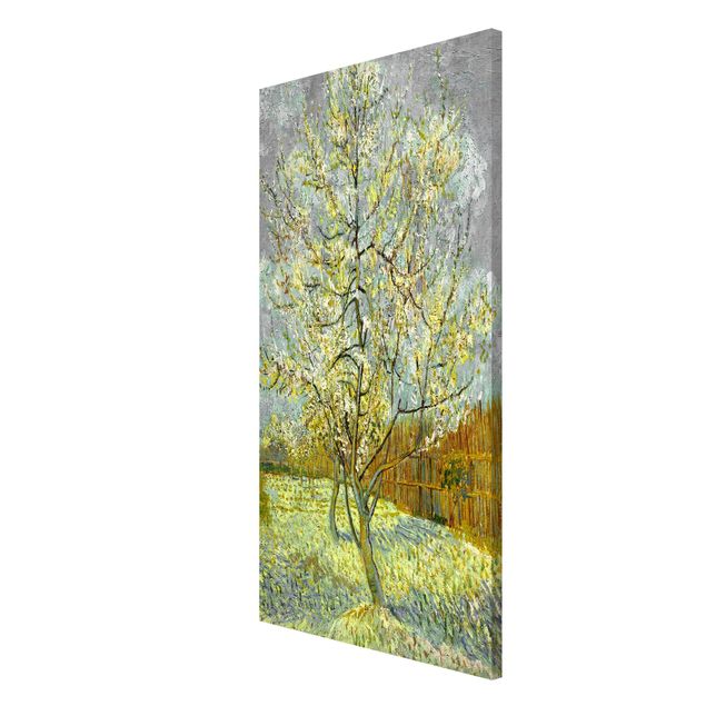 Quadros movimento artístico Pontilhismo Vincent van Gogh - Flowering Peach Tree