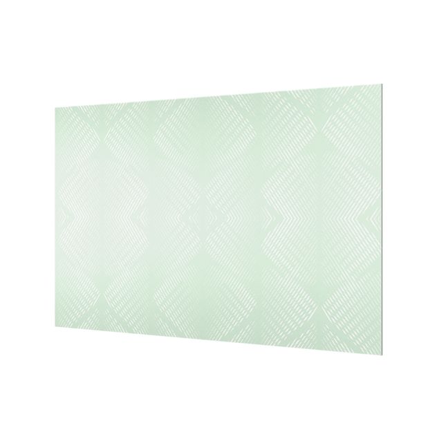 Painel anti-salpicos de cozinha Rhombic Pattern With Stripes In Mint Colour
