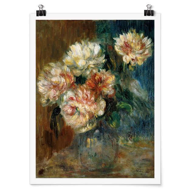 Posters flores Auguste Renoir - Vase of Peonies