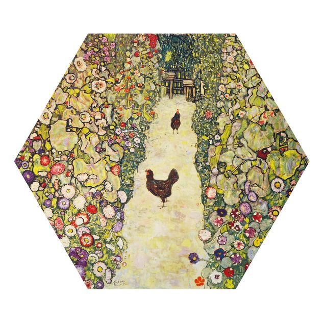 quadro com flores Gustav Klimt - Garden Path with Hens