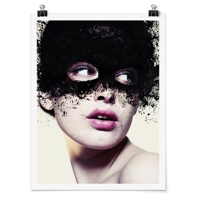 Quadros modernos The girl with the black mask