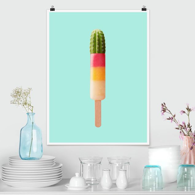 decoraçoes cozinha Popsicle With Cactus