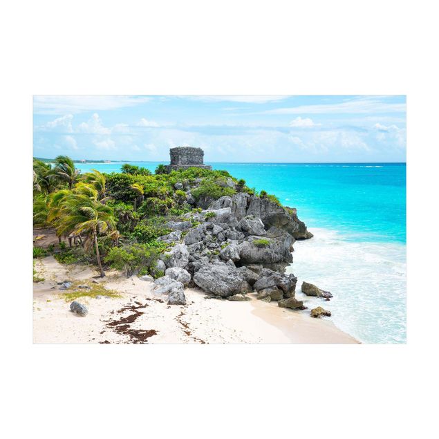 tapete verde agua Caribbean Coast Tulum Ruins