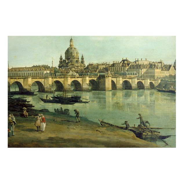 Quadros movimento artístico Expressionismo Bernardo Bellotto - View of Dresden from the Right Bank of the Elbe with Augustus Bridge