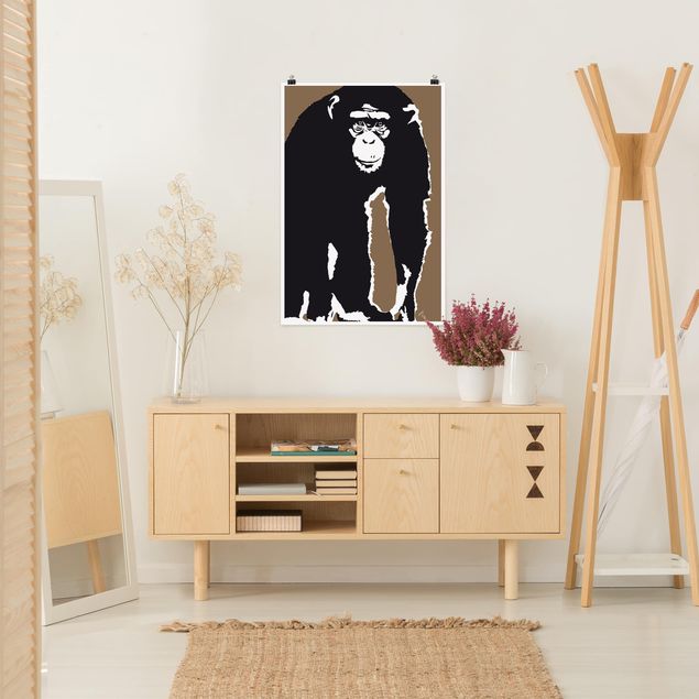 Posters em preto e branco No.TA10 Chimpanzee