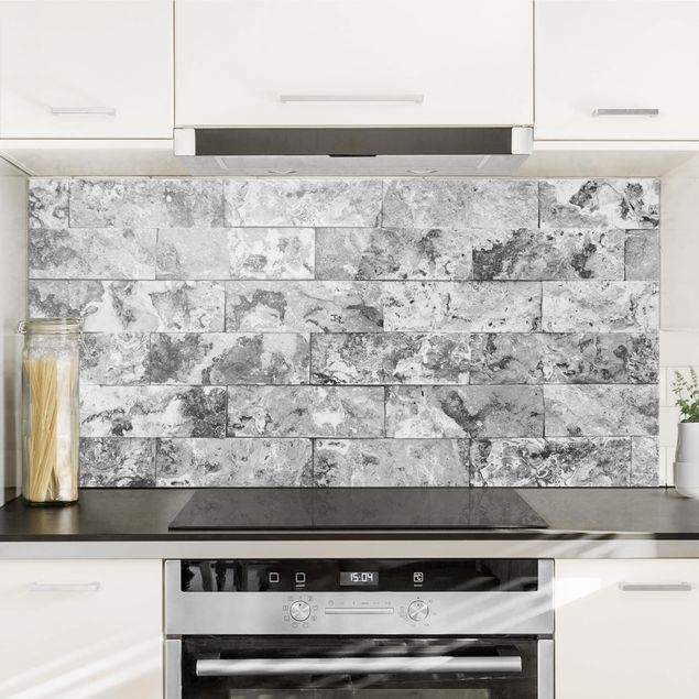 decoraçao cozinha Stone Wall Natural Marble Grey