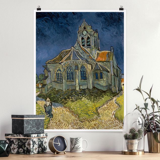 decoraçao para parede de cozinha Vincent van Gogh - The Church at Auvers