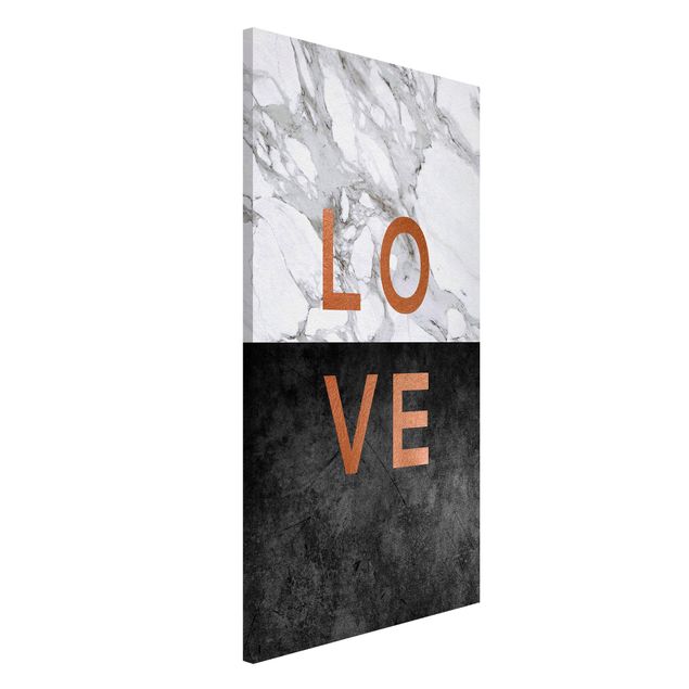 Quadros magnéticos frases Love Copper And Marble