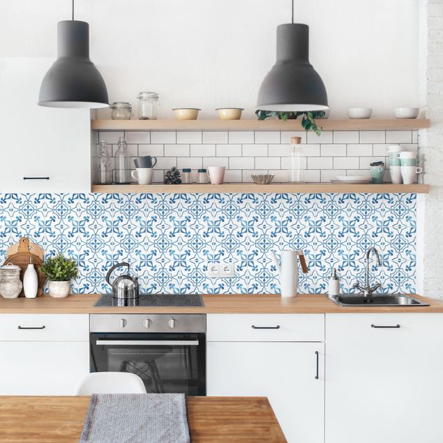 Backsplash de cozinha imitação azulejos Watercolour Tiles - Sagres
