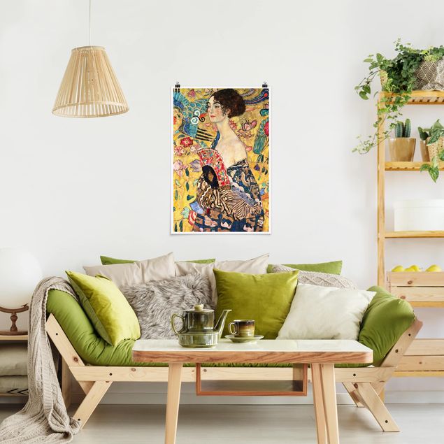 Quadros por movimento artístico Gustav Klimt - Lady With Fan