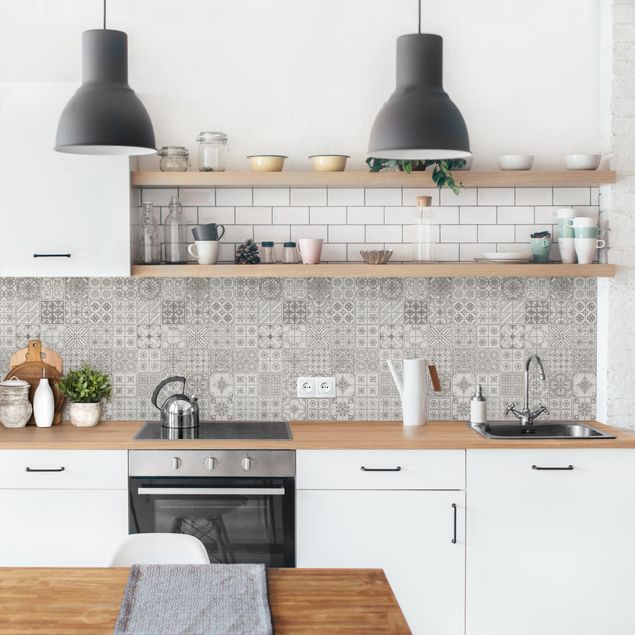 Backsplash de cozinha imitação azulejos Coimbra Grey