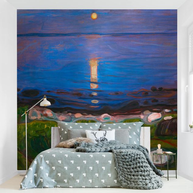 Quadros movimento artístico Pós-impressionismo Edvard Munch - Summer Night By The Beach