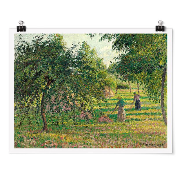 Quadros movimento artístico Romantismo Camille Pissarro - Apple Trees And Tedders, Eragny