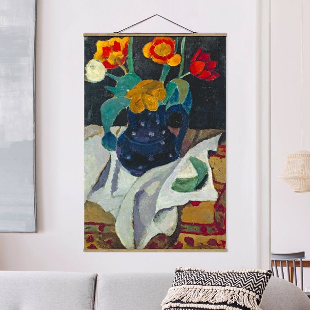 Quadros movimento artístico Expressionismo Paula Modersohn-Becker - Still Life with Tulips