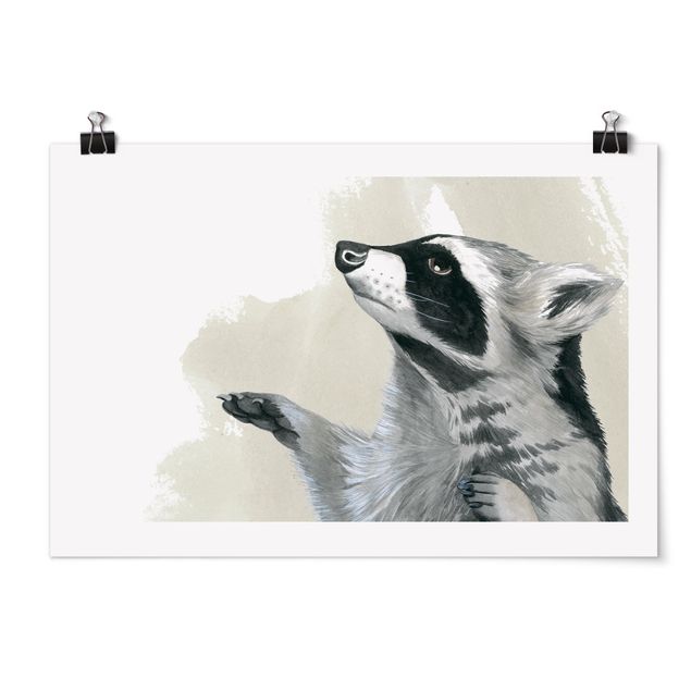 quadros decorativos para sala modernos Forest Friends - Raccoon