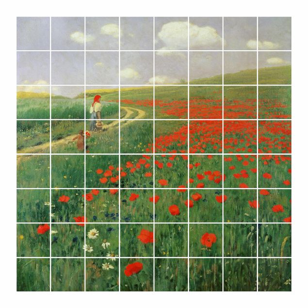 Películas para azulejos Pál Szinyei-Merse - Summer Landscape With A Blossoming Poppy