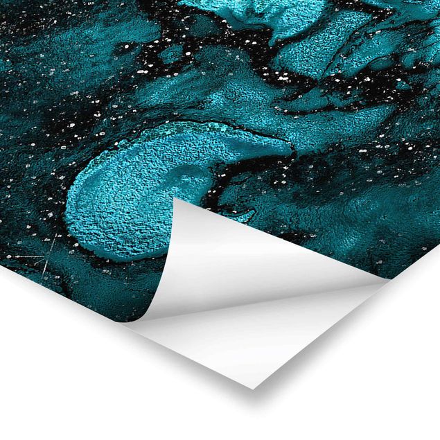 Quadros decorativos Turquoise Drop With Glitter