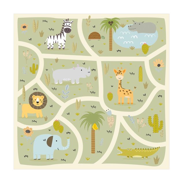 Tapetes coloridos Playoom Mat Safari - So Many Different Animals