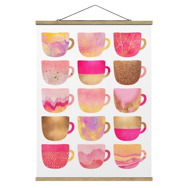 Quadros modernos Golden Mugs With Light Pink