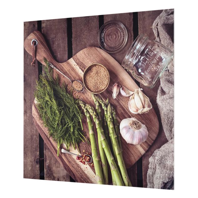 Painel anti-salpicos de cozinha Asparagus Rustic