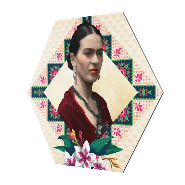 Quadros decorativos Frida Kahlo - Flowers And Geometry