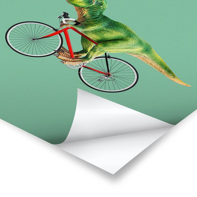 Quadros de Jonas Loose Dinosaur With Bicycle