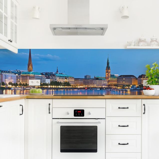 painel anti salpicos cozinha Hamburg Skyline