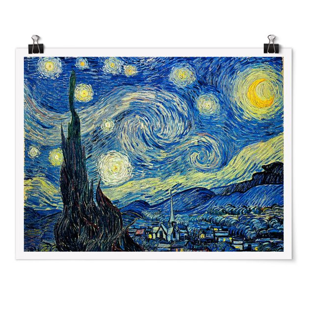 Quadros movimento artístico Pós-impressionismo Vincent Van Gogh - The Starry Night