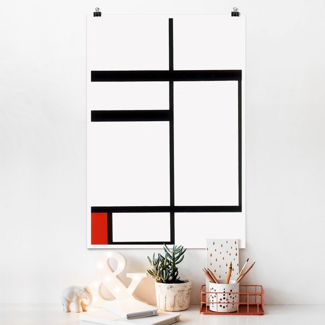 decoraçoes cozinha Piet Mondrian - Composition with Red, Black and White