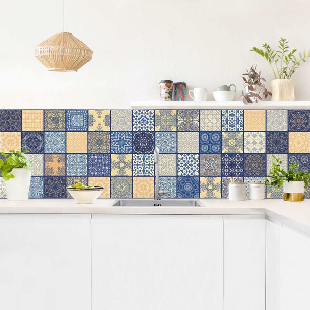 Quadros de Andrea Haase Sunny Mediterranian Tiles With Blue Joints