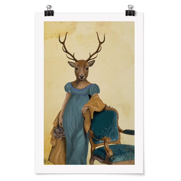 Posters animais Animal Portrait - Deer Lady